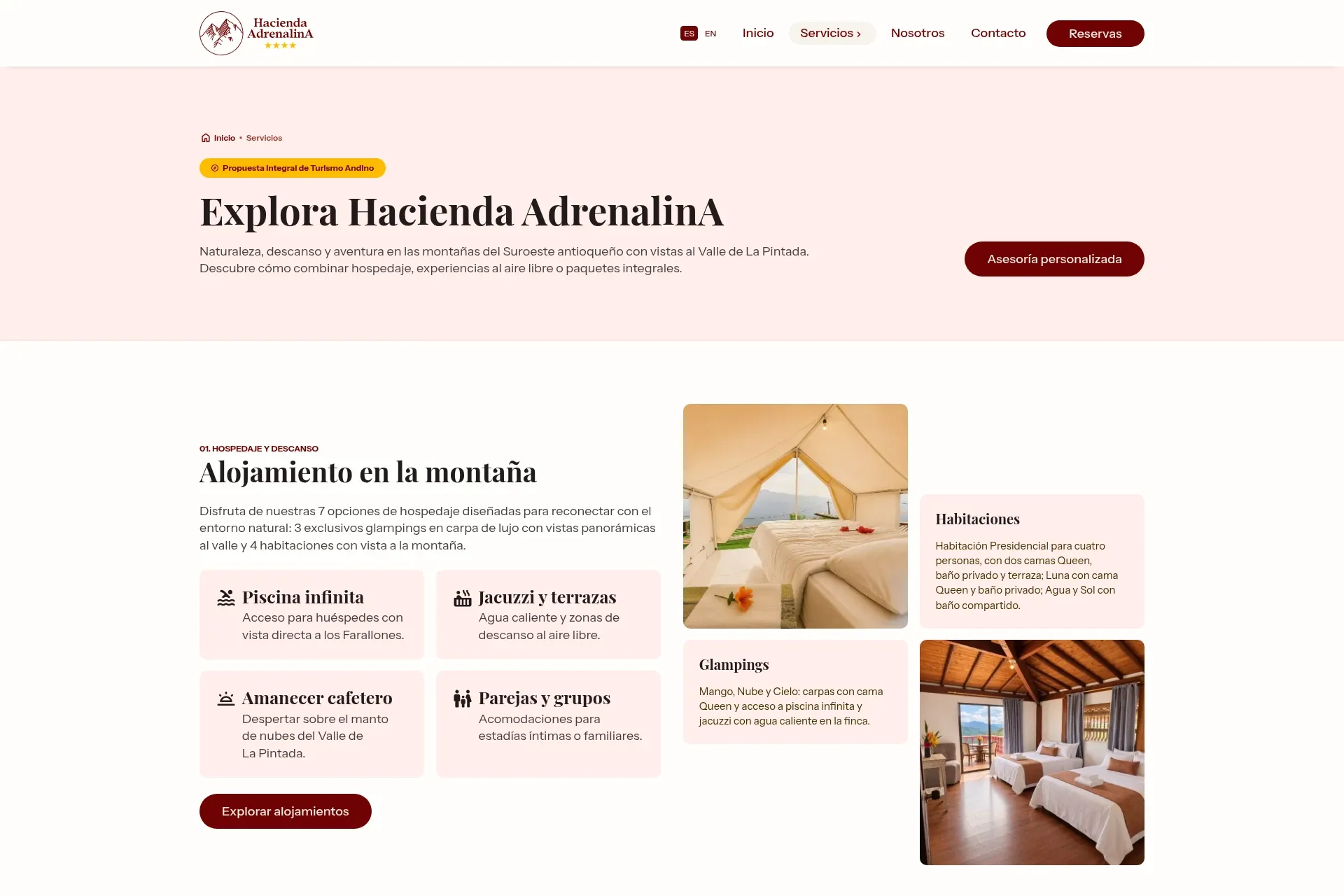 Vista de escritorio de Hacienda Adrenalina