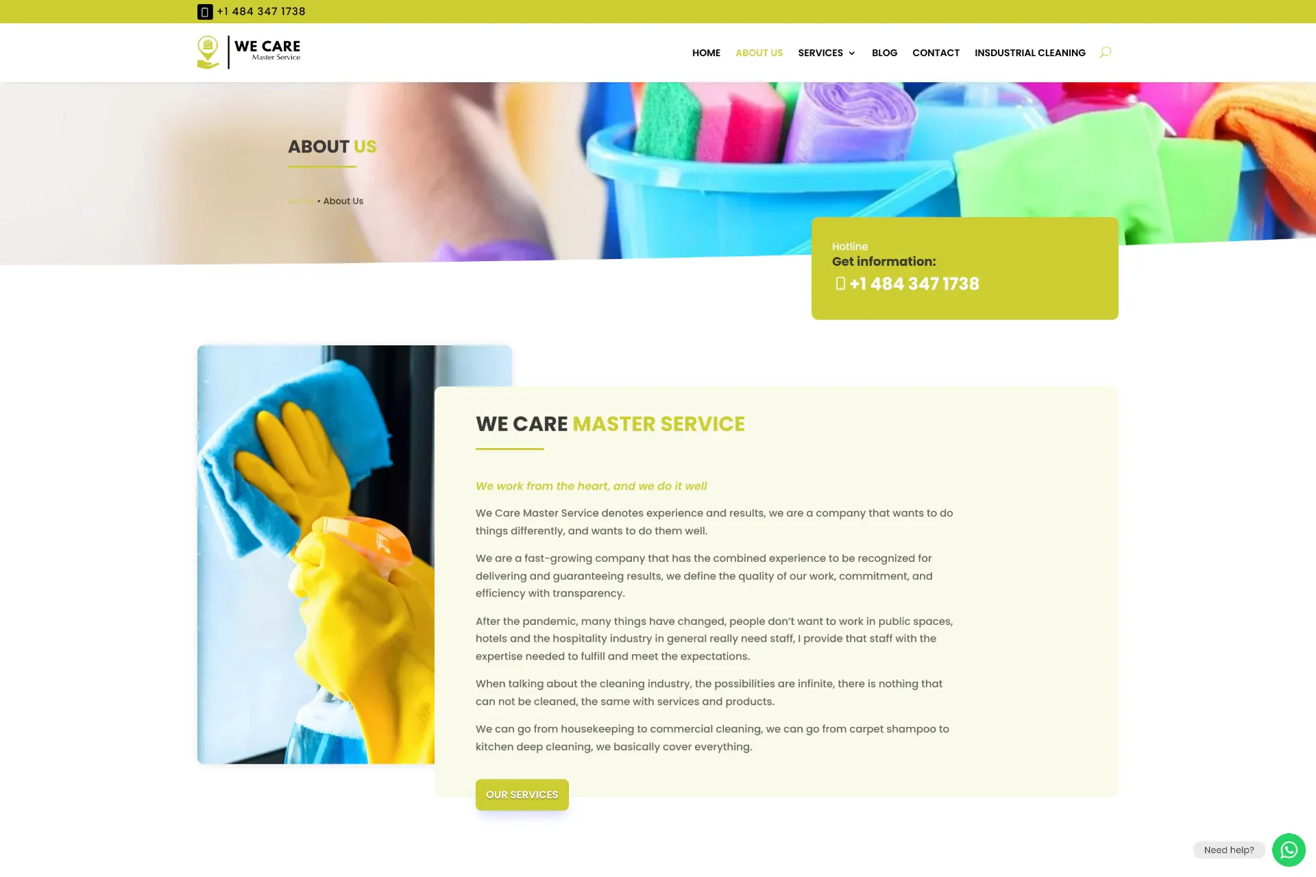Vista de escritorio de We Care Master Service